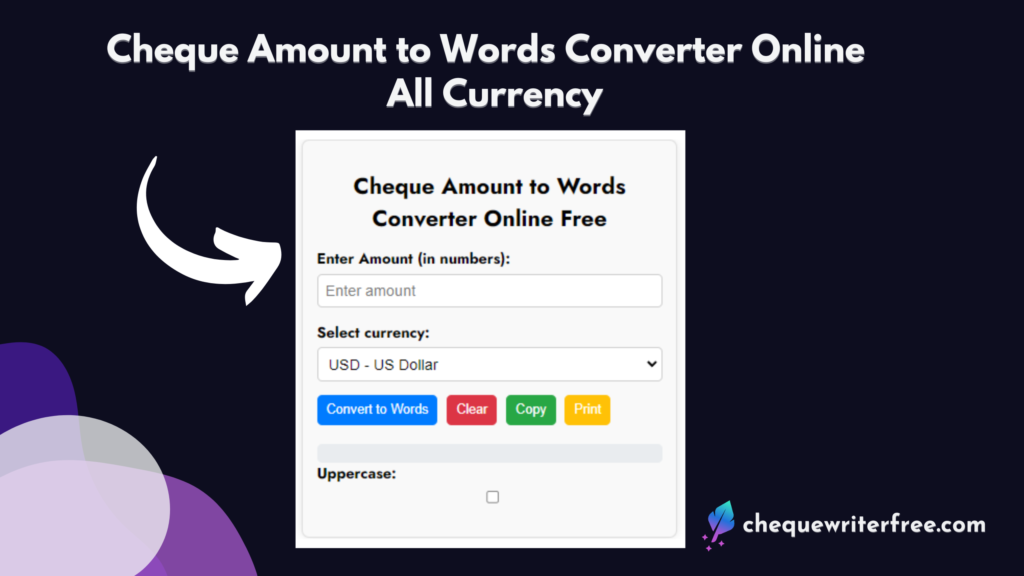 Cheque Amount to Words Converter Online - All Currency 2025